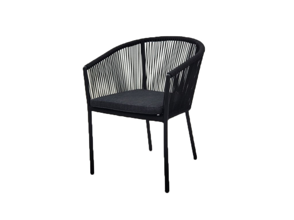 Droppery Stapelbare eetkamerstoel Reims 12053 - Alu Zwart (set van 2) -