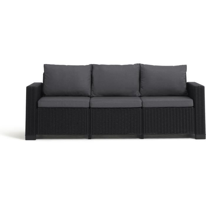 ALLIBERT by KETER Tuinmeubelen - In gevlochten imitatiehars van rattan - Allibert door Keter - 5 personen - Moorea - Grijs Grafiet -