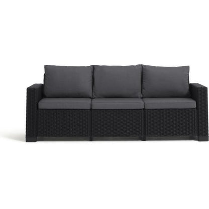 ALLIBERT by KETER Tuinmeubelen - In gevlochten imitatiehars van rattan - Allibert door Keter - 5 personen - Moorea - Grijs Grafiet -