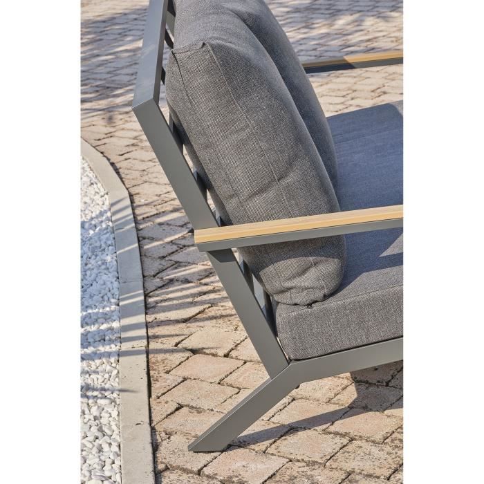 DCB GARDEN Lage tuinmeubelen - Aluminium - DCB GARDEN - 5 plaatsen - Antracietgrijs en polywood - KOMMOS -