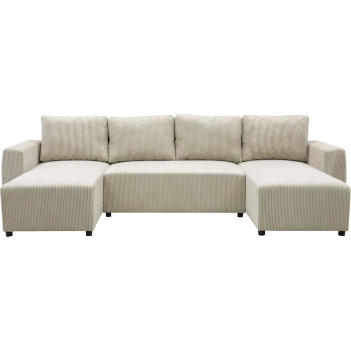 CASAPY PHARELL 5/6-zits panoramische converteerbare hoekbank - Parel corduroy stof - Opbergdoos - L297 x D155 x H71/85 - Furniture > Benches
