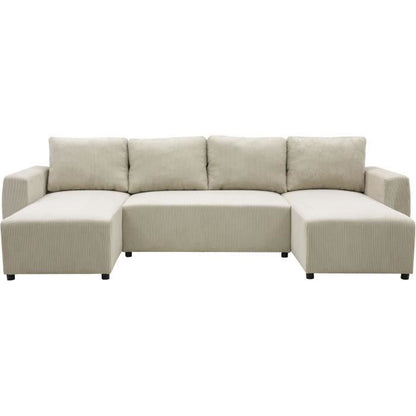 CASAPY PHARELL 5/6-zits panoramische converteerbare hoekbank - Parel corduroy stof - Opbergdoos - L297 x D155 x H71/85 - Furniture > Benches
