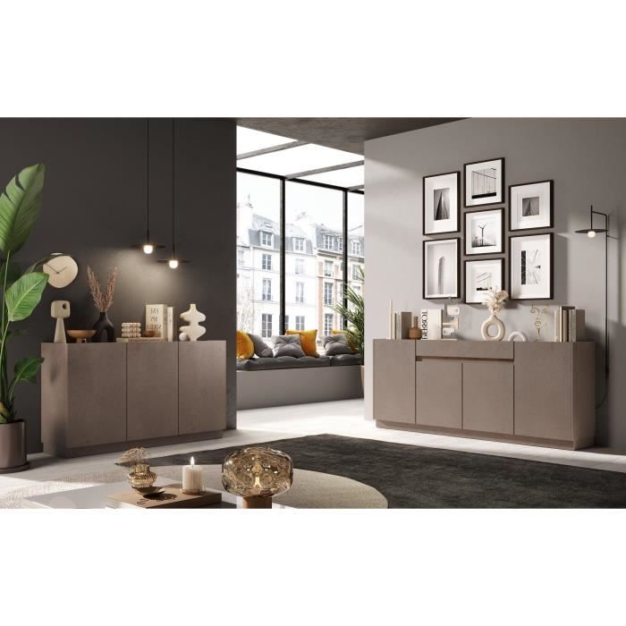 AUCUNE FIRENZE hoog dressoir - Brons en Mercury Eiken - 3 deuren - Eigentijdse stijl/design - Furniture > Cabinets & Storage