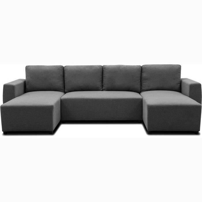 CASAPY PHARELL 5/6-zits panoramische hoekbank - Antraciet stof - Opbergdoos - L297 x D155 x H71/85 cm - Furniture > Benches