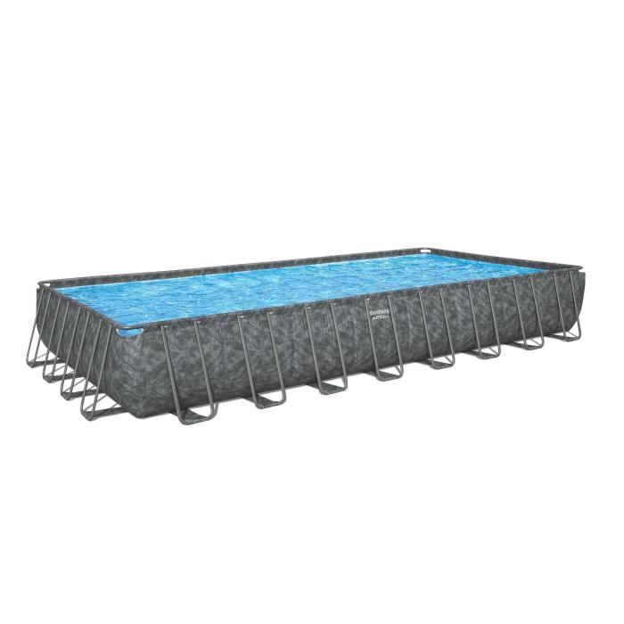 BESTWAY BESTWAY bovengrondse buisvormige zwembadset - APX 365 - 956 x 488 x 132 cm - Rechthoekig (zandfilter, 500g polysphere, ladder, afdekking) -