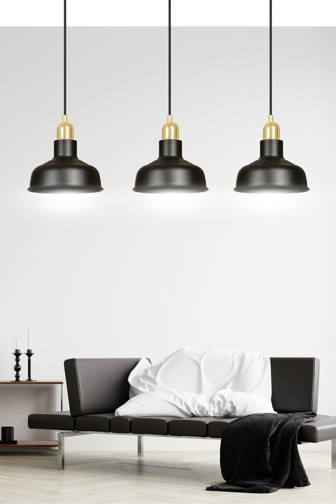 HANGLAMP IBOR 3 ZWART Droppery