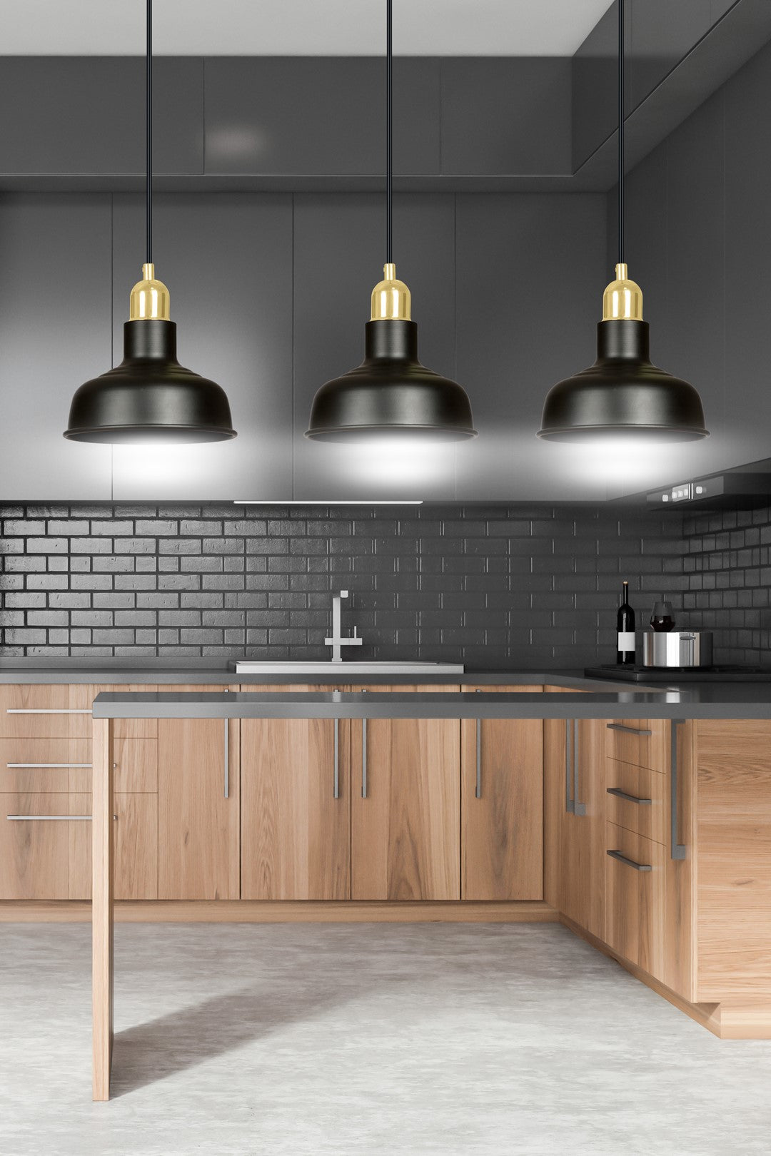 HANGLAMP IBOR 3 ZWART Droppery