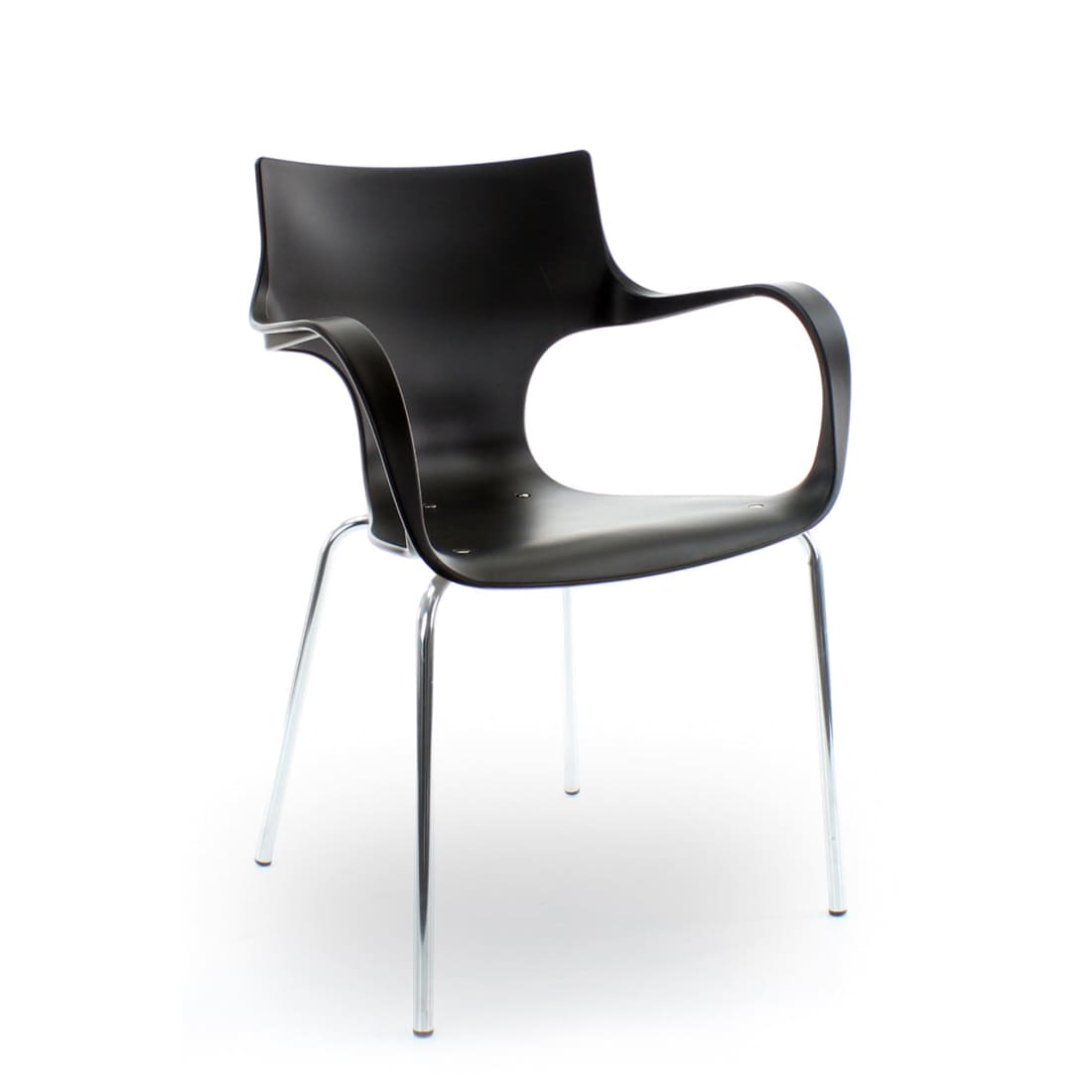 Workliving Werkwoon Stapelbare Stoel Jim - Zwart Aluminium Onderstel - Furniture > Chairs