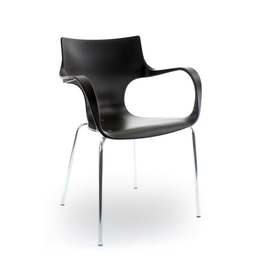 Workliving Werkwoon Stapelbare Stoel Jim - Zwart Aluminium Onderstel - Furniture > Chairs