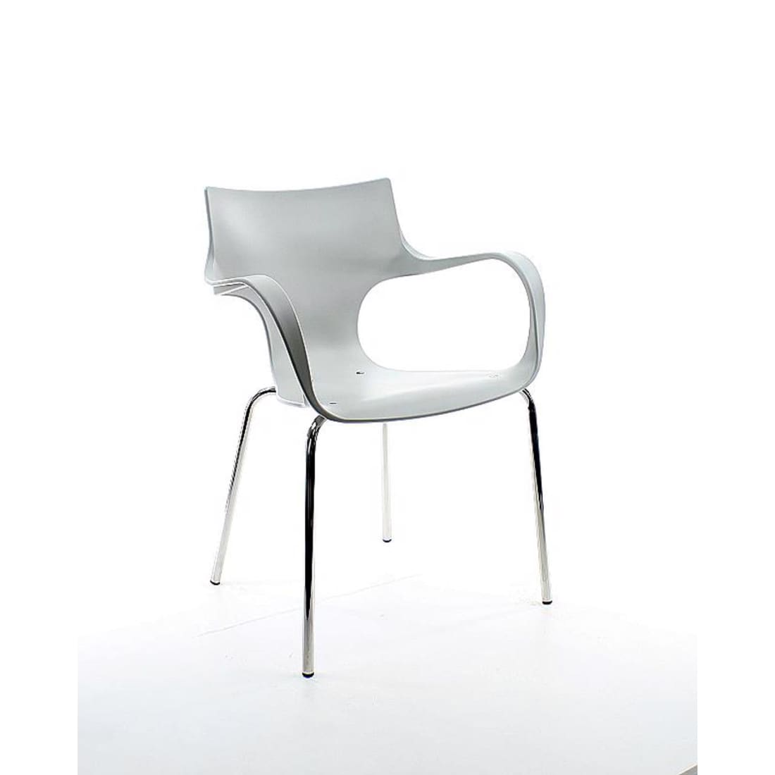 Workliving Werkwoon Stapelbare Stoel Jim - Middel Grijs Aluminium Onderstel - Furniture > Chairs