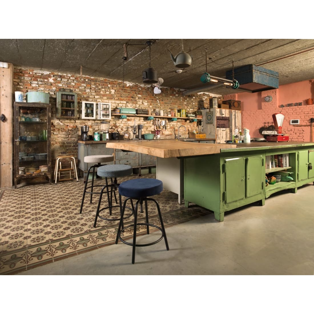 Workliving Werkwoonkruk Laag Rond - Society Boucle Mosterd - Furniture > Chairs