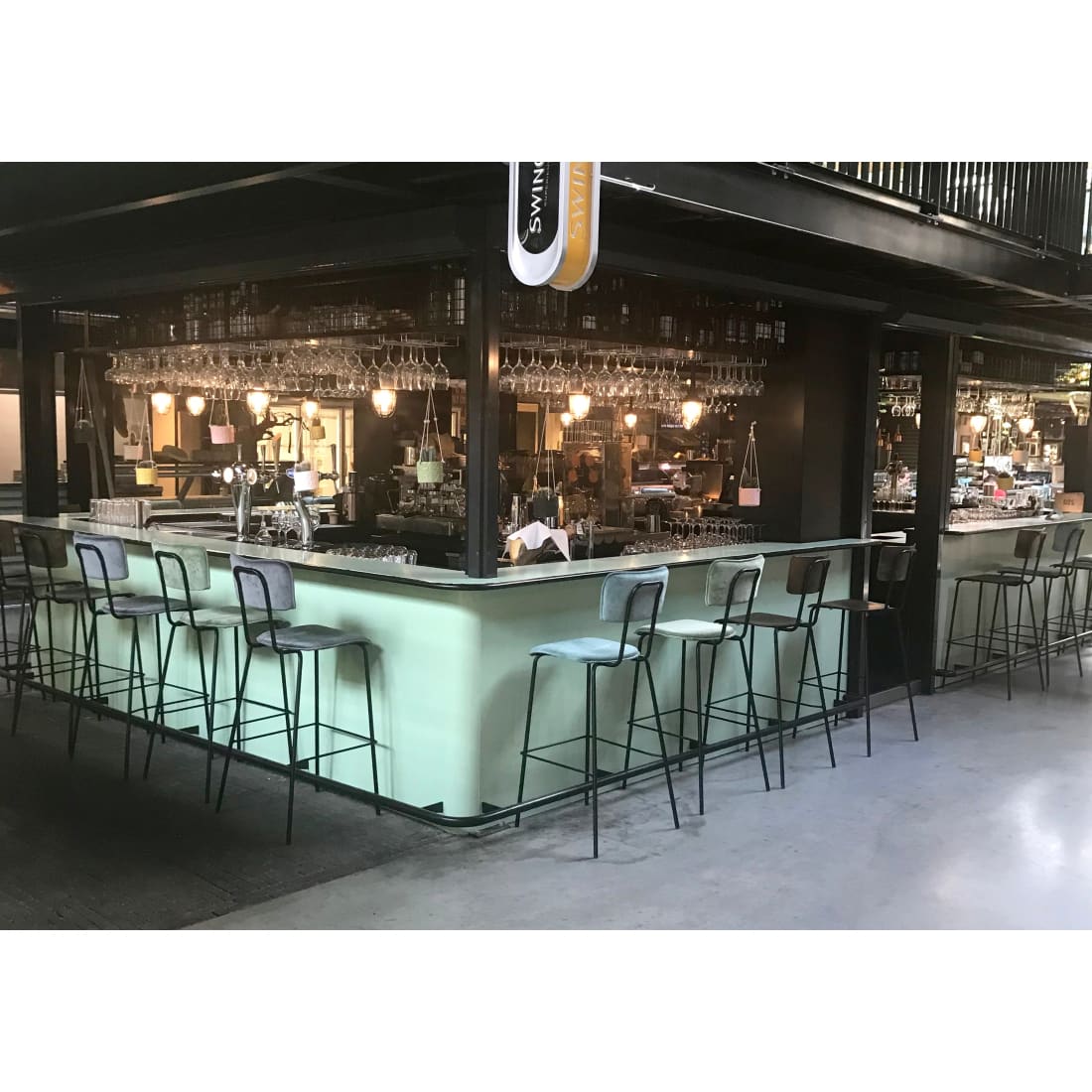 Workliving Werkwoonkruk Hoog Bo - Fluweel Aarde Teal - Furniture > Chairs