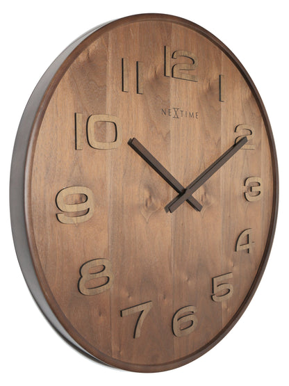 Wall clock - 35 cm - Wood - 'Wood Wood Medium' Wall clock NeXtime Clocks