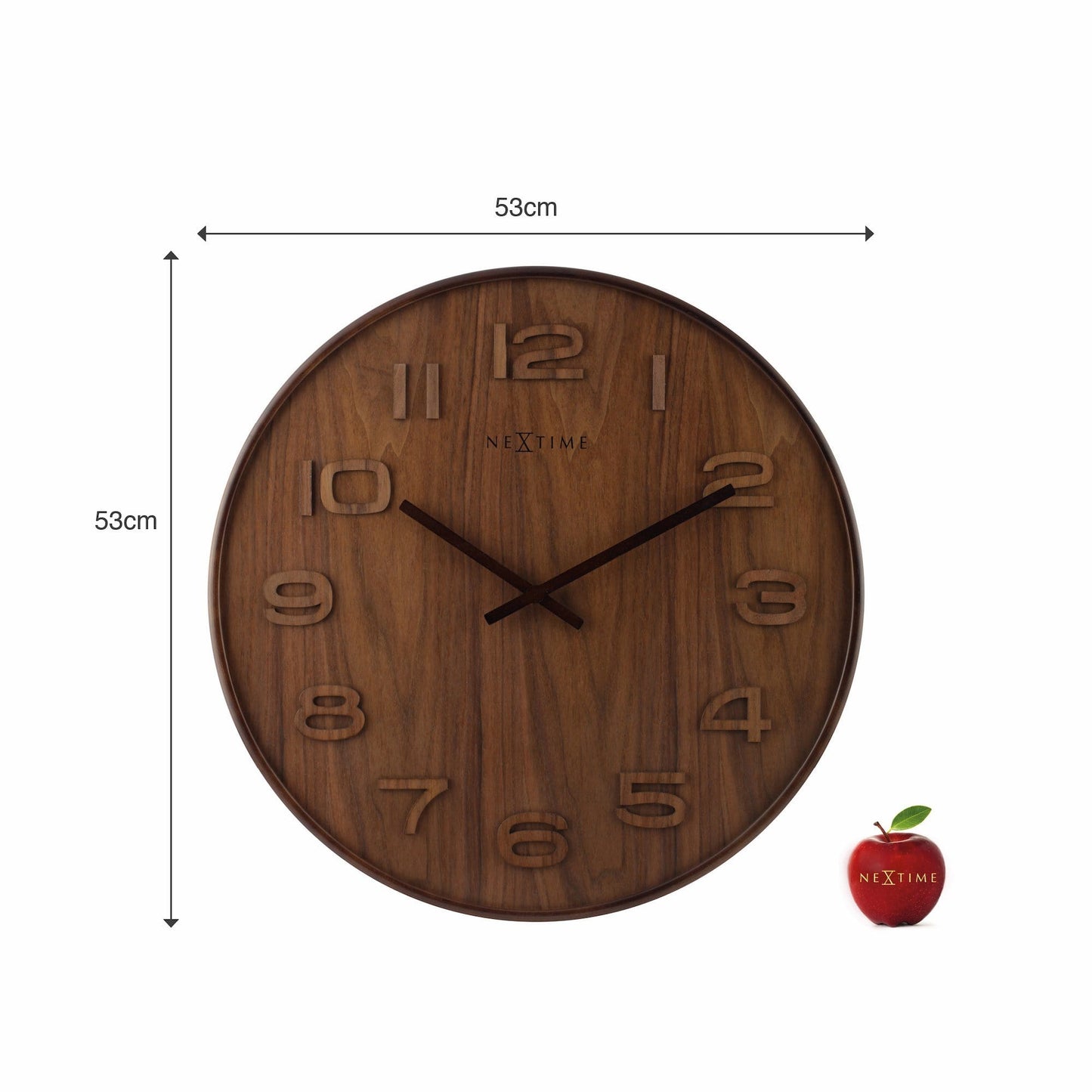 Wall clock - 35 cm - Wood - 'Wood Wood Medium' Wall clock NeXtime Clocks