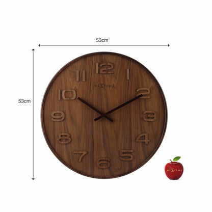 Wall clock - 35 cm - Wood - 'Wood Wood Medium' Wall clock NeXtime Clocks
