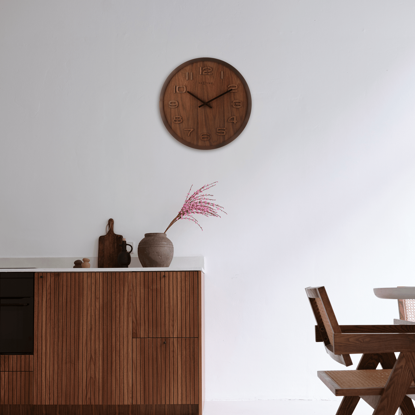 Wall clock - 35 cm - Wood - 'Wood Wood Medium' Wall clock NeXtime Clocks