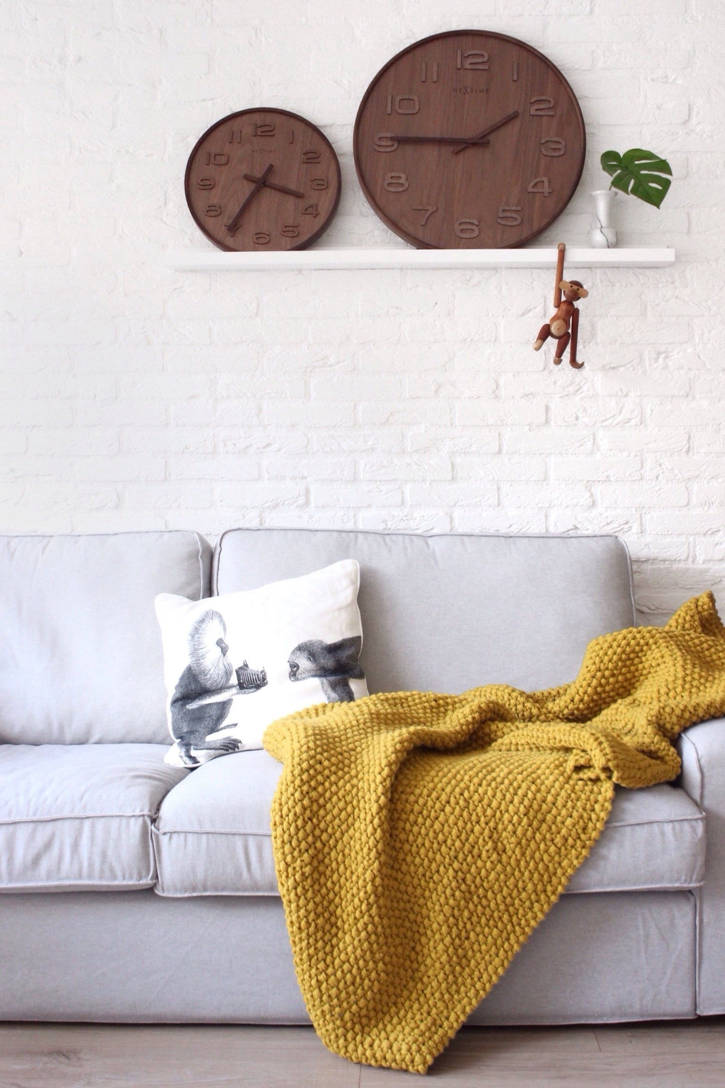 Wall clock - 35 cm - Wood - 'Wood Wood Medium' Wall clock NeXtime Clocks