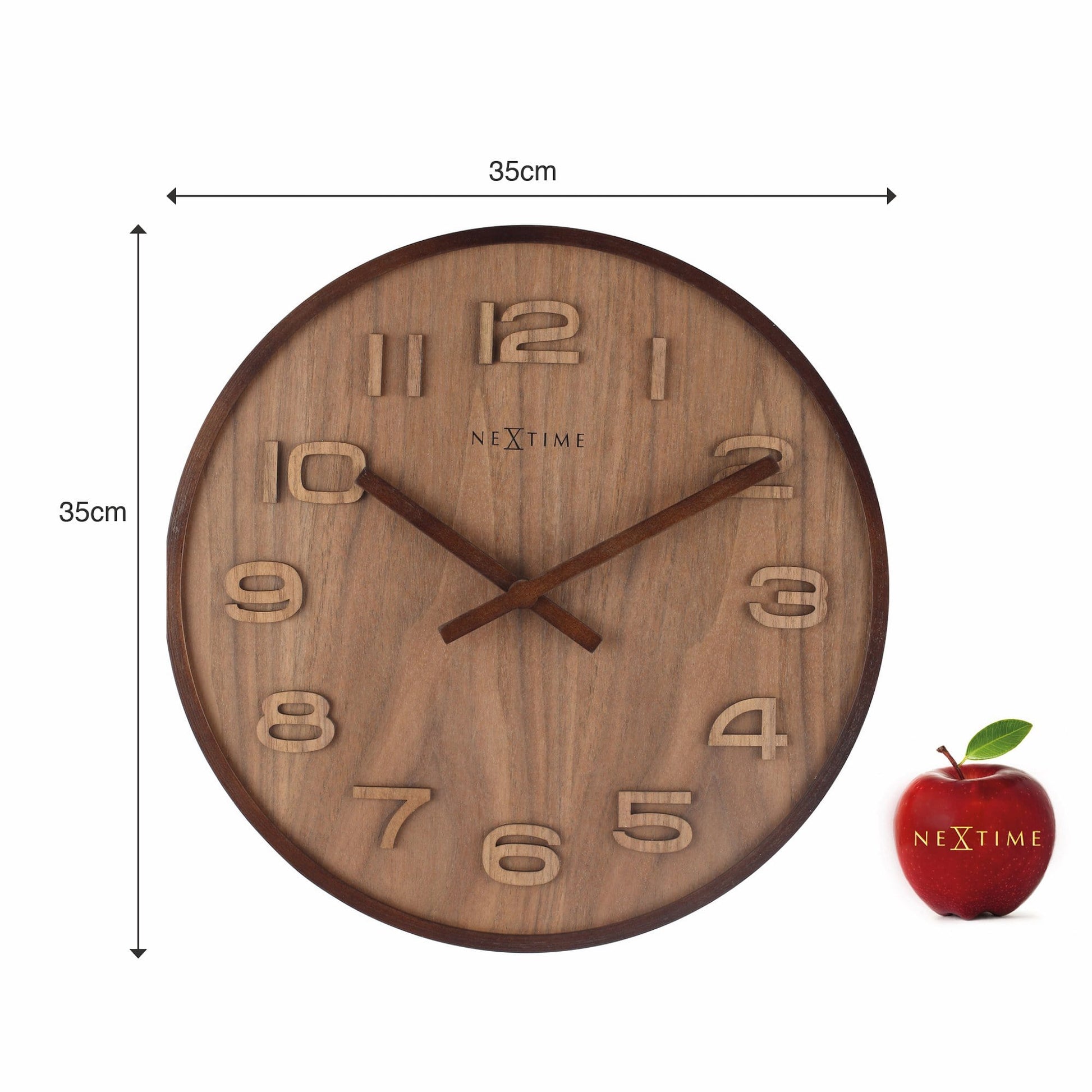 Wall clock - 35 cm - Wood - 'Wood Wood Medium' Wall clock NeXtime Clocks