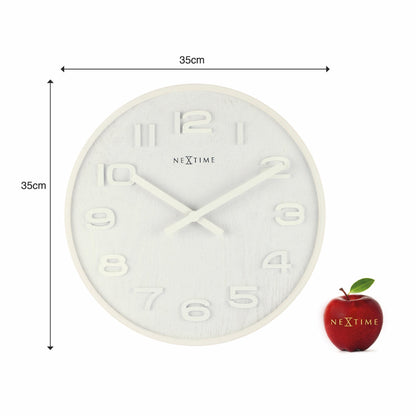 Wall clock - 35 cm - Wood - 'Wood Wood Medium' Wall clock NeXtime Clocks