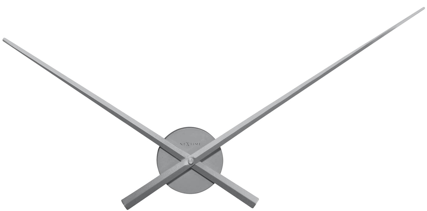 Wall clock - 70 cm - Aluminum - 'Hands' Silver Silver Wall clock NeXtime Clocks
