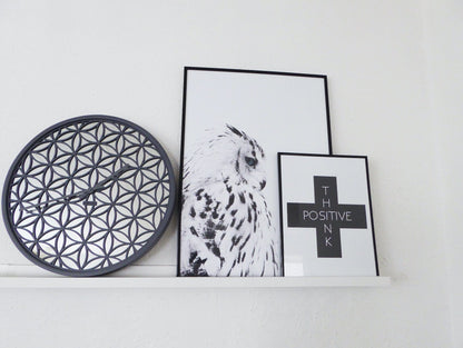 Wall clock - 50 cm - Wood/Mirror - 'Bella Mirror' Wall clock NeXtime Clocks