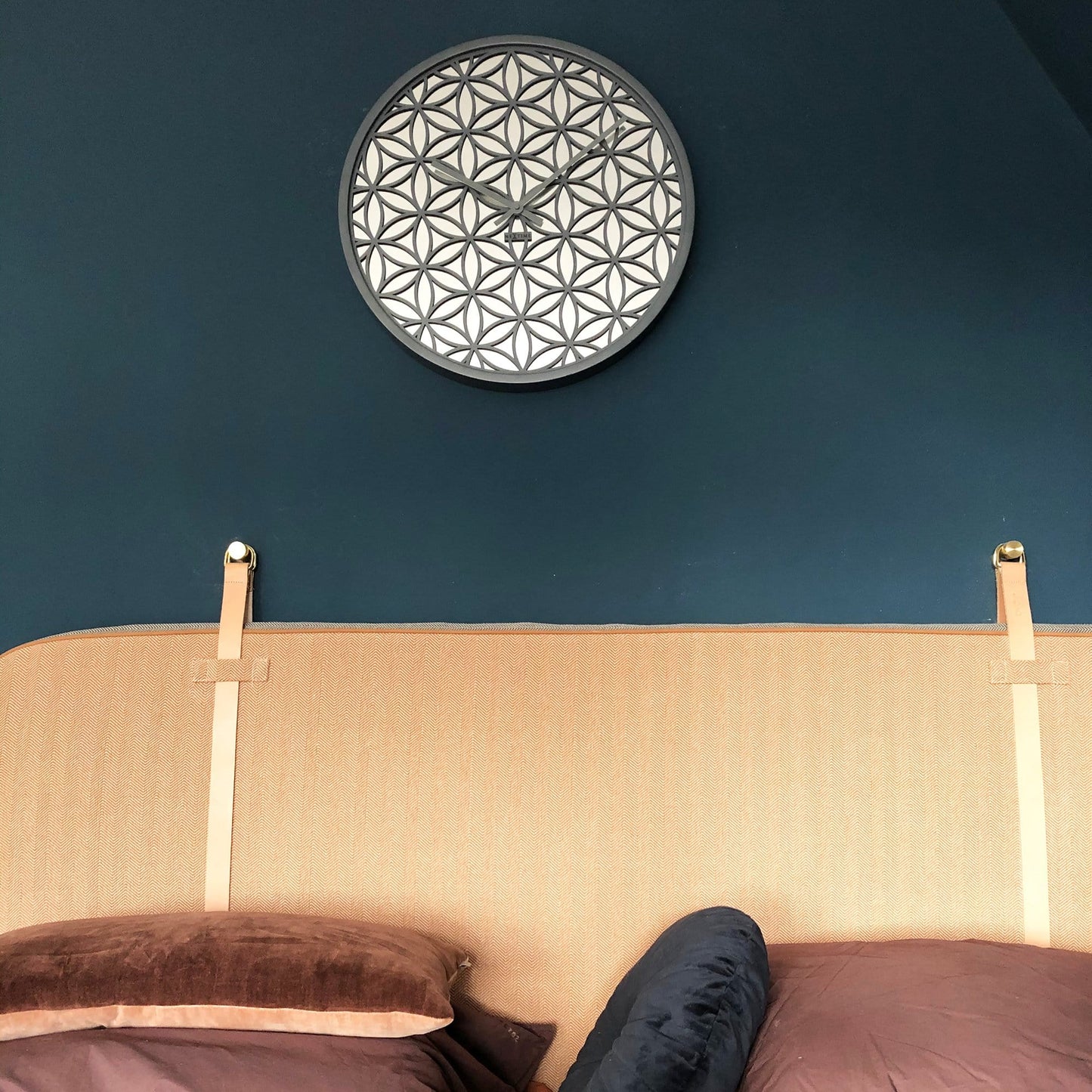 Wall clock - 50 cm - Wood/Mirror - 'Bella Mirror' Wall clock NeXtime Clocks