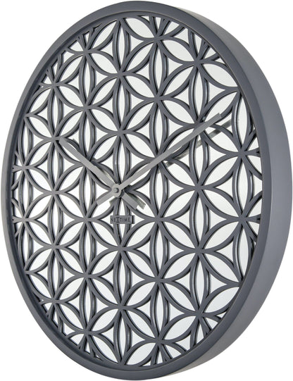 Wall clock - 50 cm - Wood/Mirror - 'Bella Mirror' Wall clock NeXtime Clocks