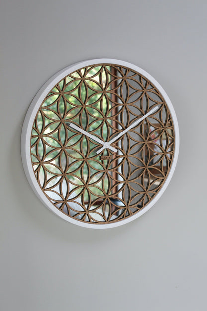 Wall clock - 50 cm - Wood/Mirror - 'Bella Mirror' Wall clock NeXtime Clocks