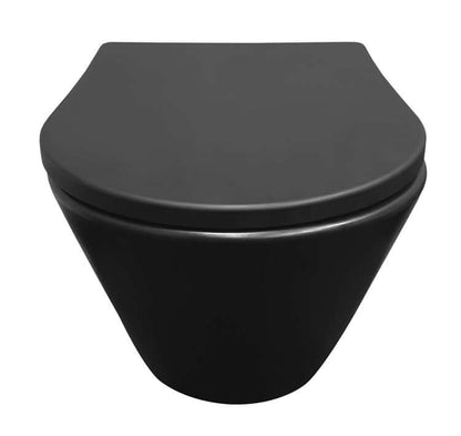 Vesta randloos wandtoilet Wiesbaden 52 cm mat zwart (incl. zitting)