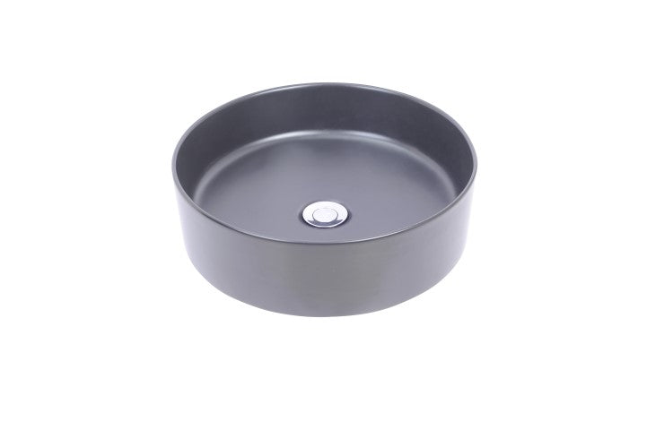 Link waskom rond 40 x 12 cm keramiek mat zwart Wastafels -> Waskommen Sanitairluxe