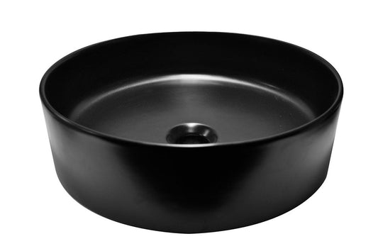 Link waskom rond 40 x 12 cm keramiek mat zwart Wastafels -> Waskommen Sanitairluxe