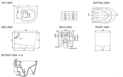 Flow Hangtoilet Wiesbaden Randloos Diepspoeling met eenvoudige reiniging (inclusief zitting)
