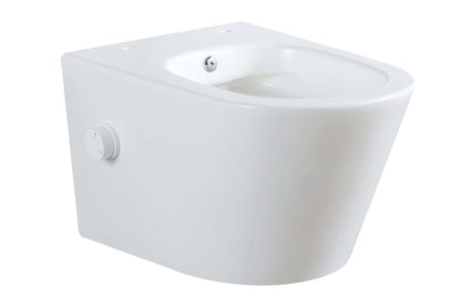 Bidesta randloos wandtoilet Wiesbaden met bidetkraan koud water in mat wit
