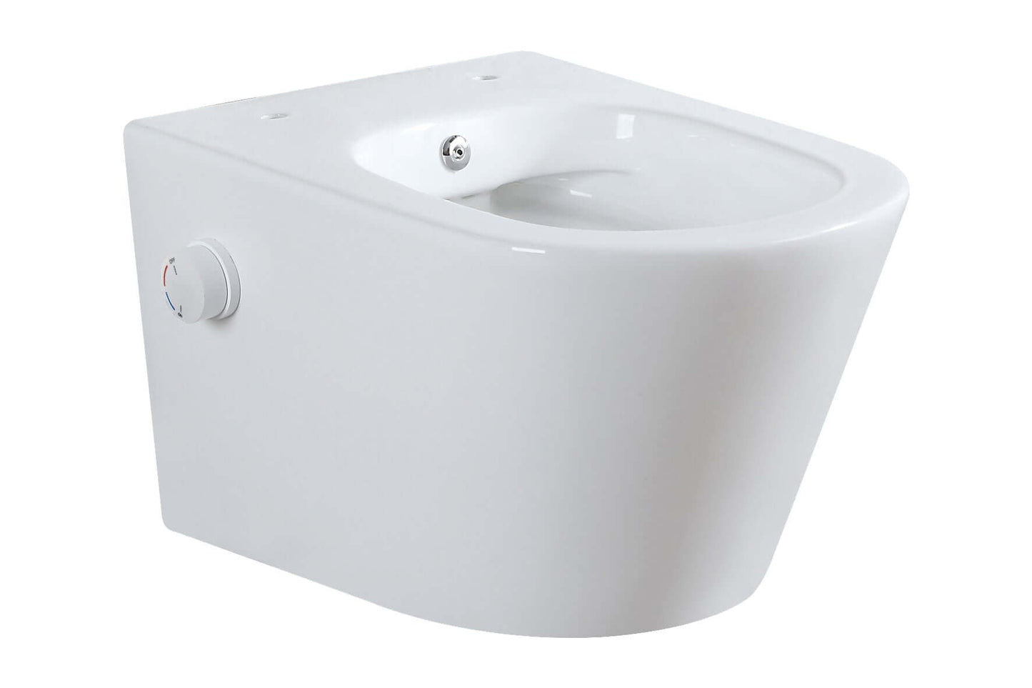 Bidesta randloos wandtoilet Wiesbaden met bidetkraan warm en koud in glanzend wit
