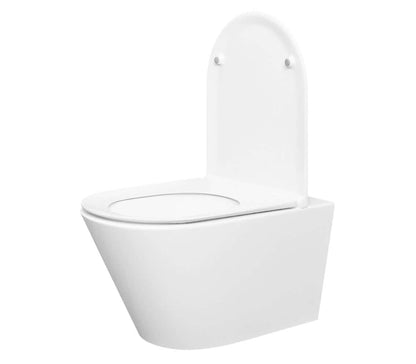 Stereo randloos wandtoilet met Flatline toiletbril Glanzend wit, Wiesbaden