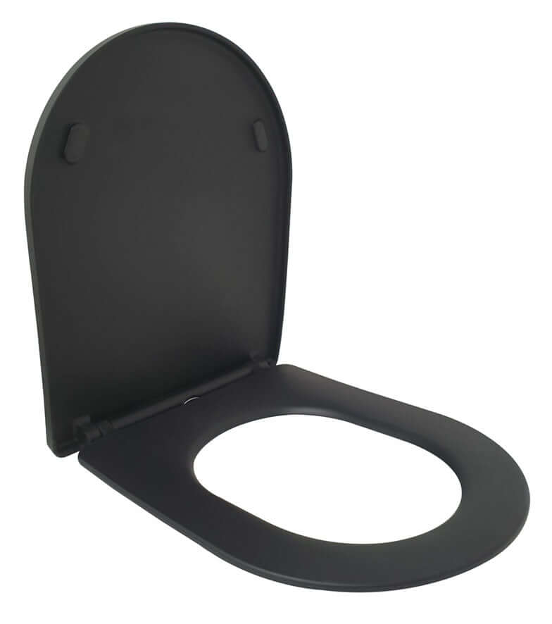 Vesta Shade Slanke Toiletbril Wiesbaden met Soft Close en Deksel in Matzwart