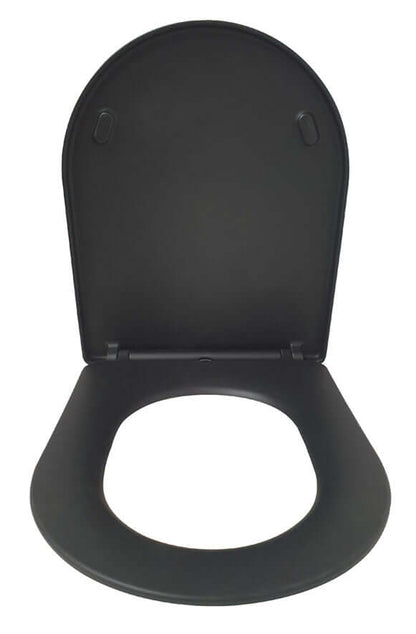 Vesta Shade Slanke Toiletbril Wiesbaden met Soft Close en Deksel in Matzwart