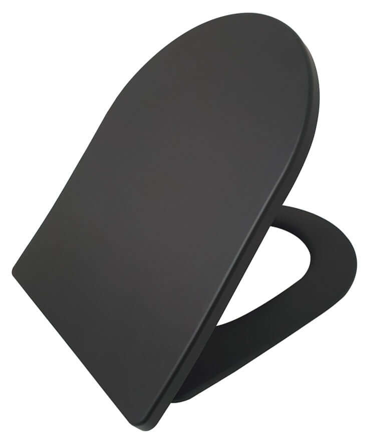 Vesta Shade Slanke Toiletbril Wiesbaden met Soft Close en Deksel in Matzwart