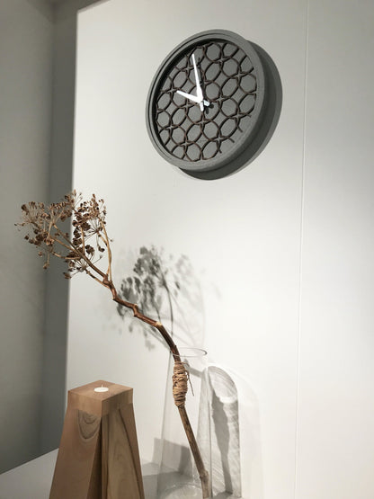 Wall Clock - 39.5 cm - Polyresin/Wood - 'Concreto love' Wall clock NeXtime Clocks