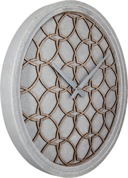 Wall Clock - 39.5 cm - Polyresin/Wood - 'Concreto love' Wall clock NeXtime Clocks