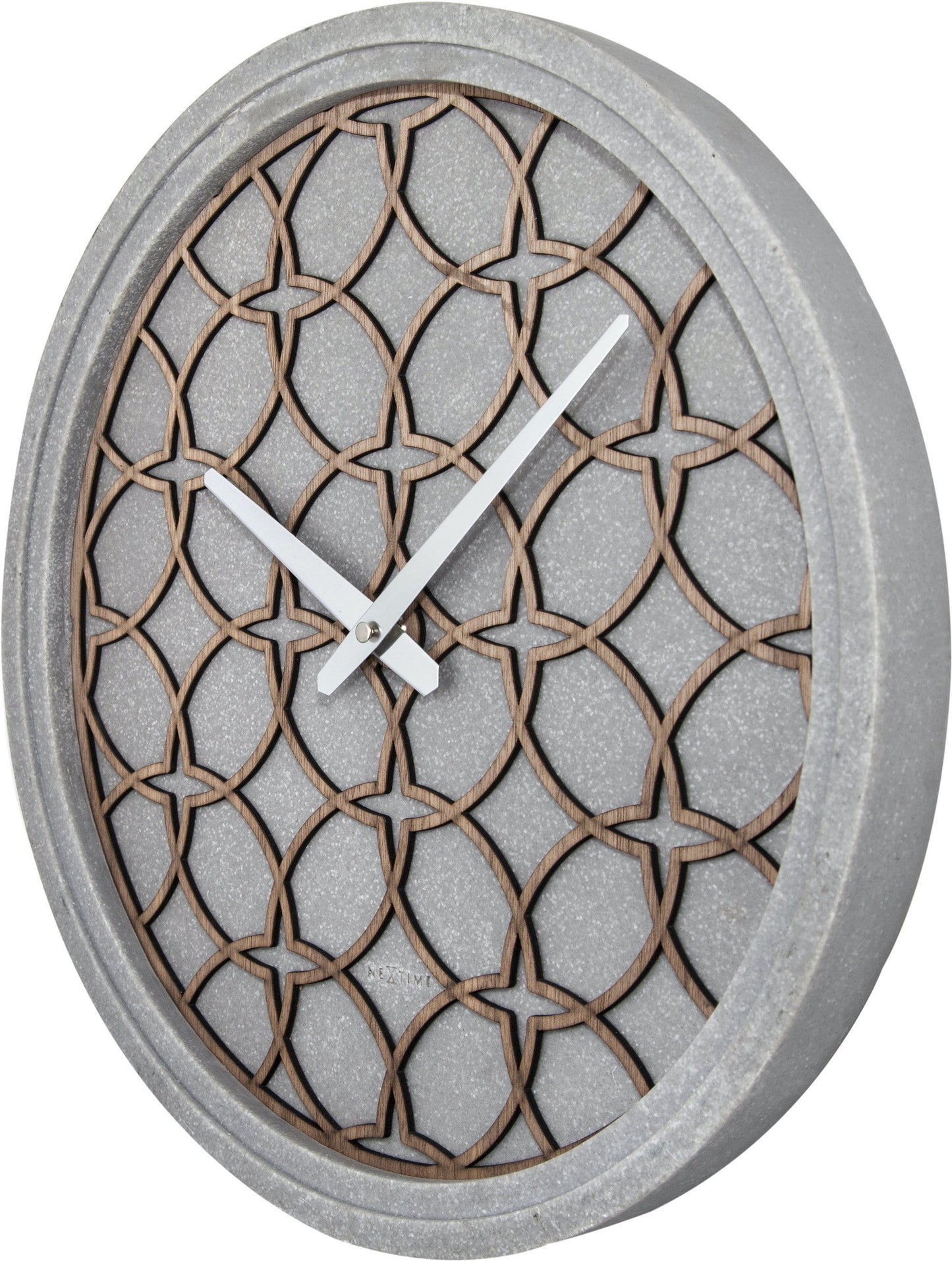 Wall Clock - 39.5 cm - Polyresin/Wood - 'Concreto love' Wall clock NeXtime Clocks