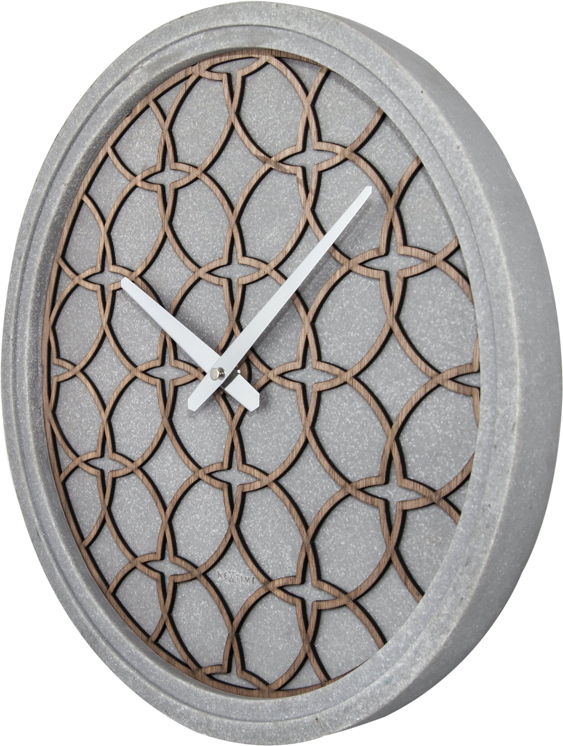 Wall Clock - 39.5 cm - Polyresin/Wood - 'Concreto love' Wall clock NeXtime Clocks