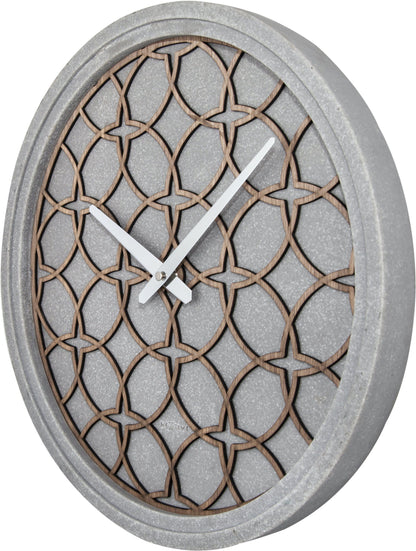 Wall Clock - 39.5 cm - Polyresin/Wood - 'Concreto love' Wall clock NeXtime Clocks
