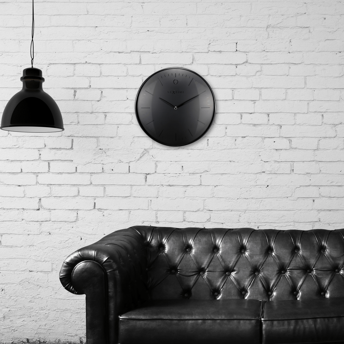 Wall clock- 40 cm - Metal - Dome shaped glass- 'Glamour' Wall clock NeXtime Clocks