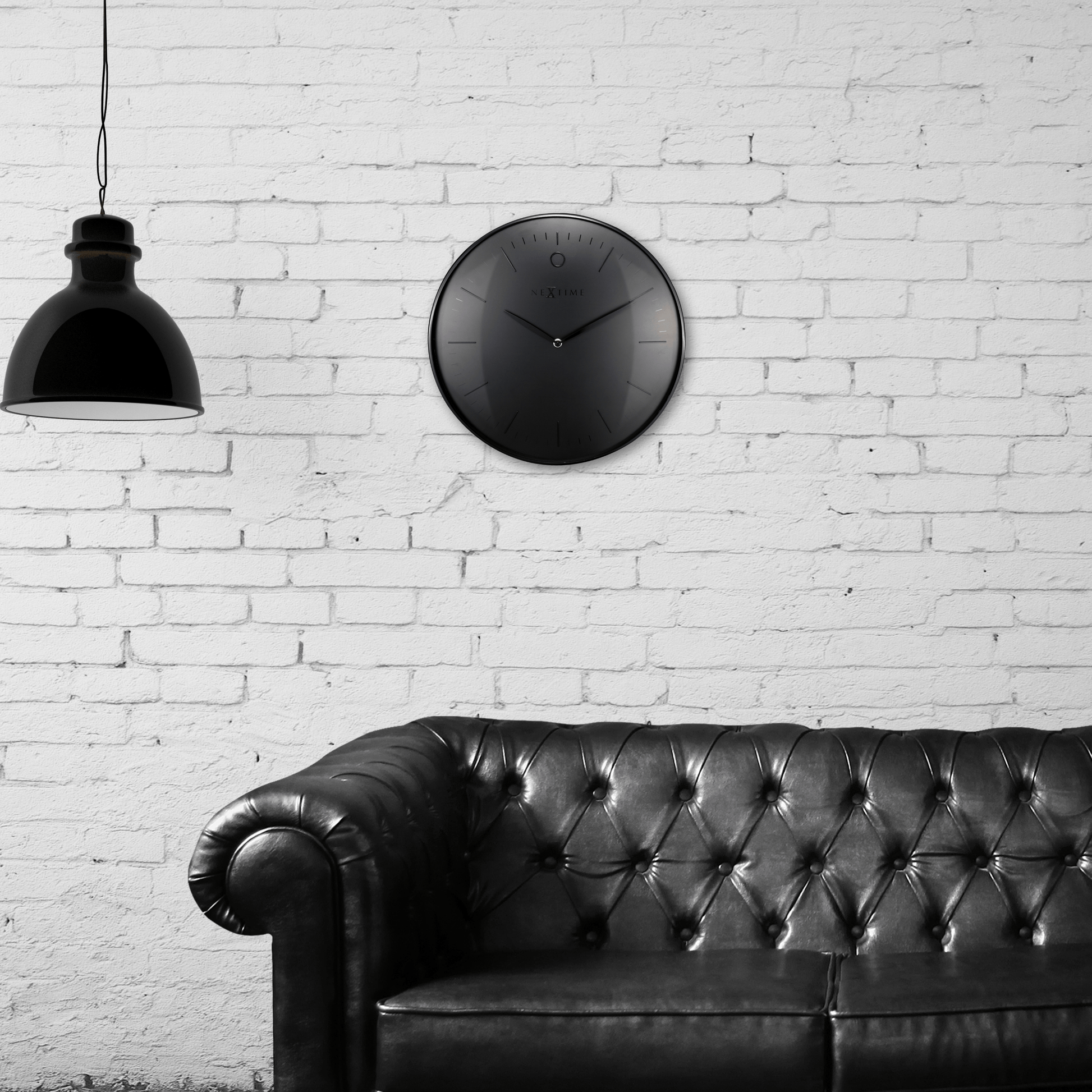 Wall clock- 40 cm - Metal - Dome shaped glass- 'Glamour' Wall clock NeXtime Clocks