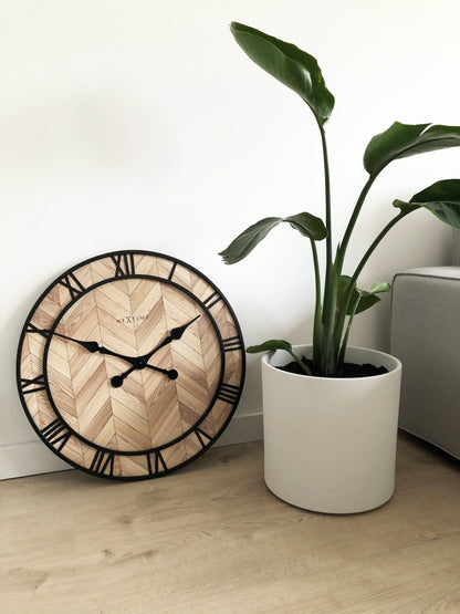 Wall clock - 58cm - Wood/Metal - 'Roman Vintage' Wall clock NeXtime Clocks