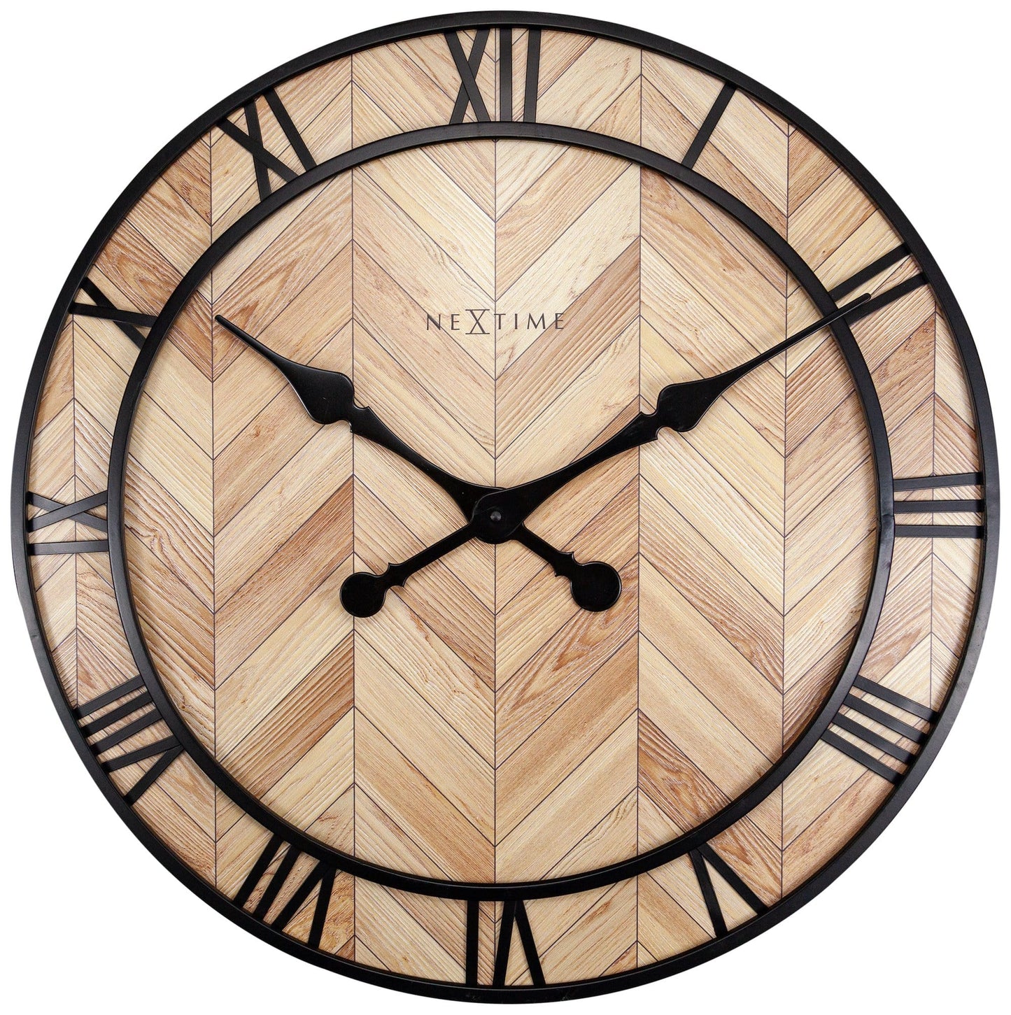 Wall clock - 58cm - Wood/Metal - 'Roman Vintage' Wall clock NeXtime Clocks