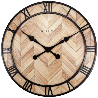 Wall clock - 58cm - Wood/Metal - 'Roman Vintage' Wall clock NeXtime Clocks