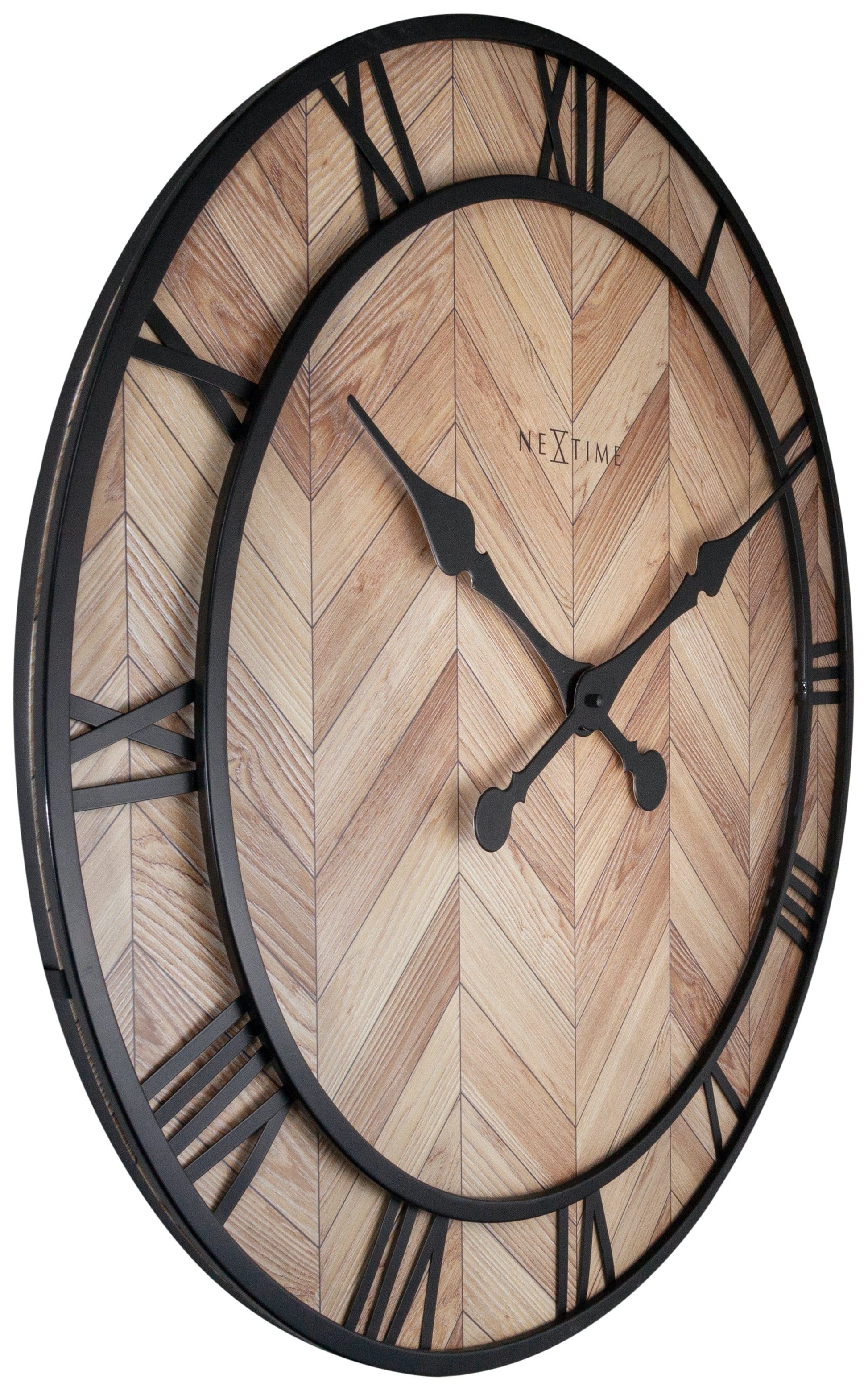 Wall clock - 58cm - Wood/Metal - 'Roman Vintage' Wall clock NeXtime Clocks