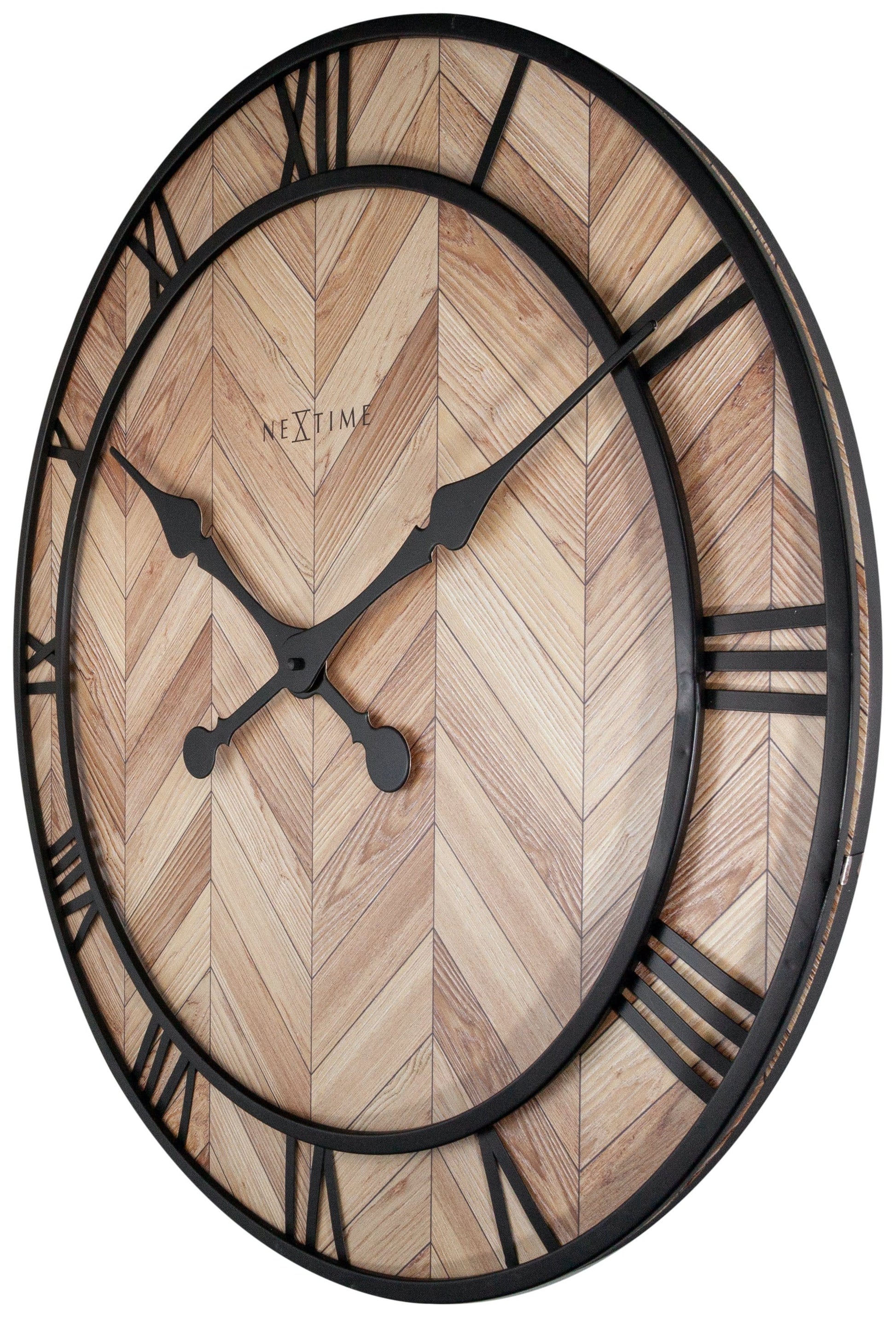 Wall clock - 58cm - Wood/Metal - 'Roman Vintage' Wall clock NeXtime Clocks